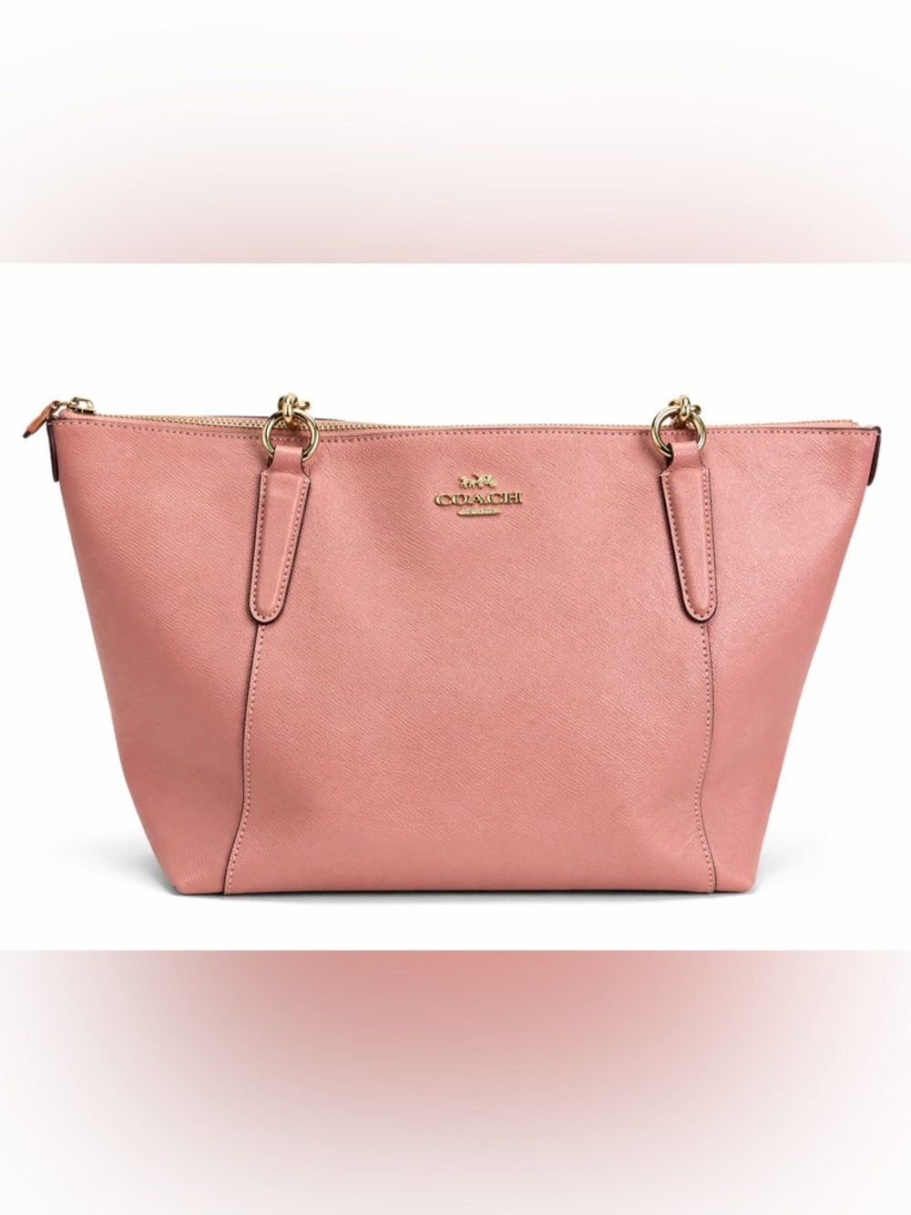 Coach Ava Tote Crossgrain Leather Rose Petal Pink Gold F57526
